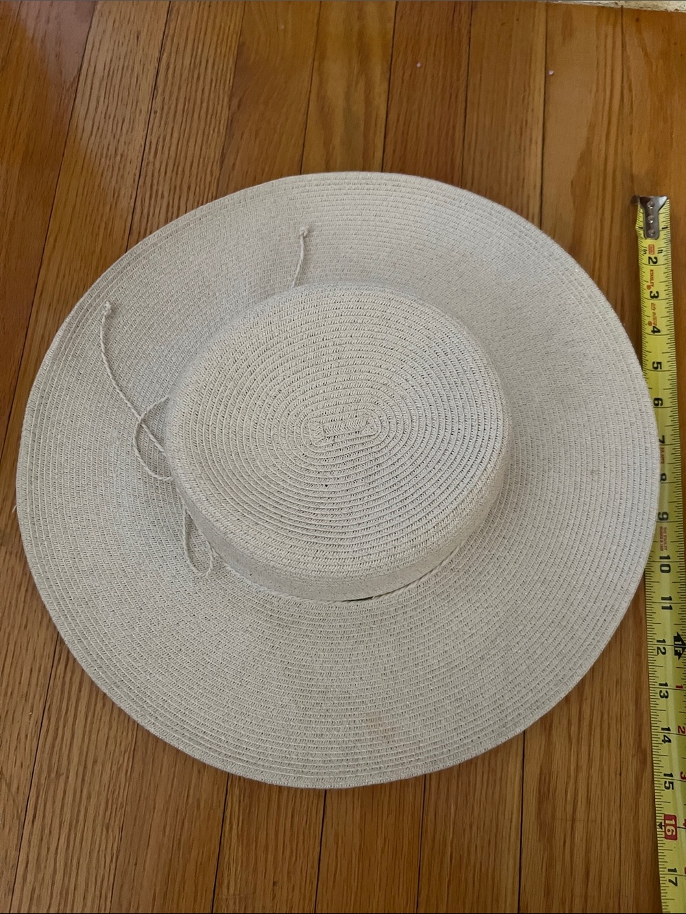 Wide Brim Straw Sun Hat - Cream